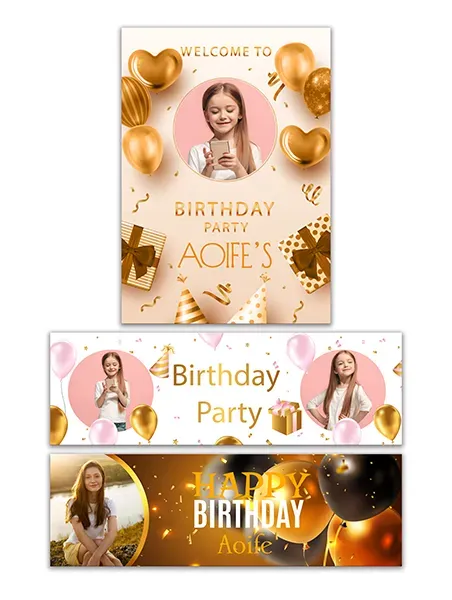 birthday poster and banner