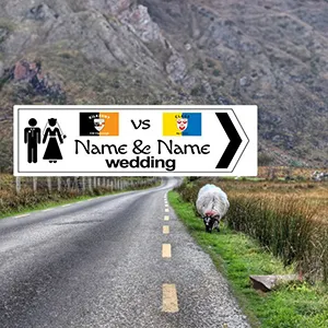 wedding road sign