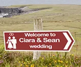 Wedding direction road signs