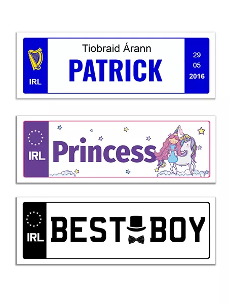 Kids number plates
