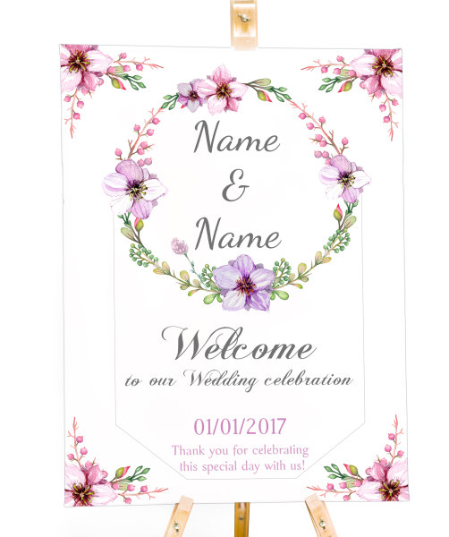 Welcome sign for wedding reception Template 11