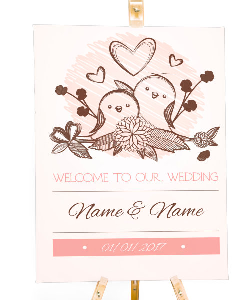 Welcome sign for wedding reception Template 4