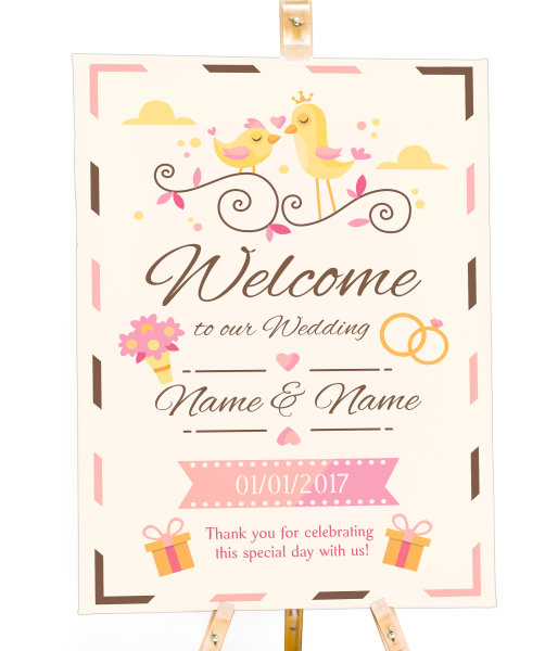 Welcome sign for wedding reception Template 13